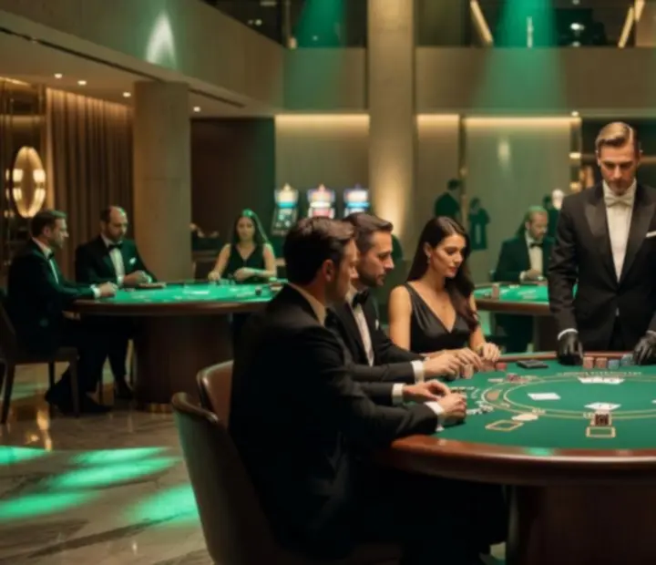 Elegancki stół blackjacka podczas wieczornego eventu