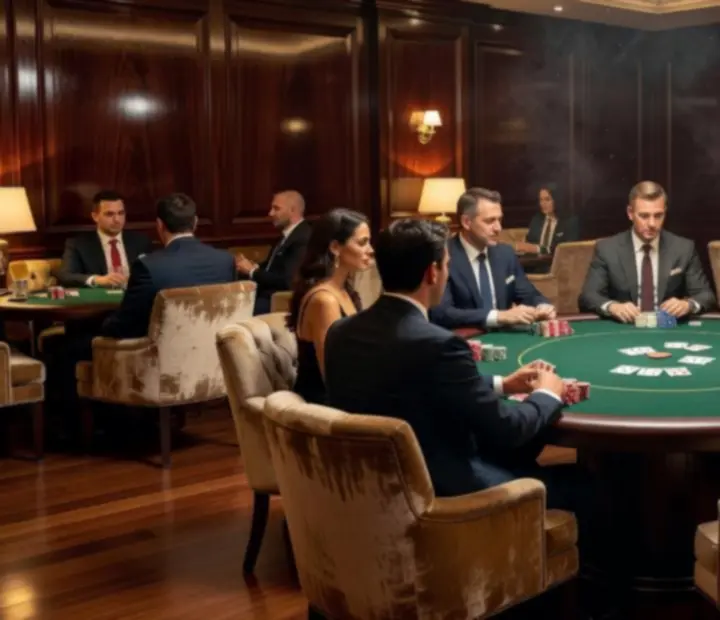 Elegancki stół pokerowy w salonowej aranżacji