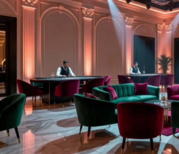 Dramatyczne oświetlenie architektury podczas wieczornego eventu
