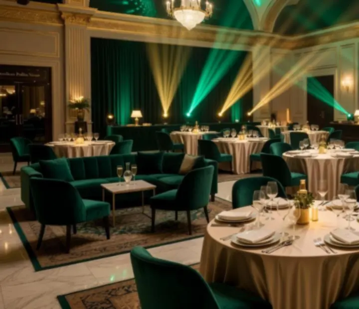 Wieczorne wydarzenie firmowe w eleganckiej przestrzeni eventowej